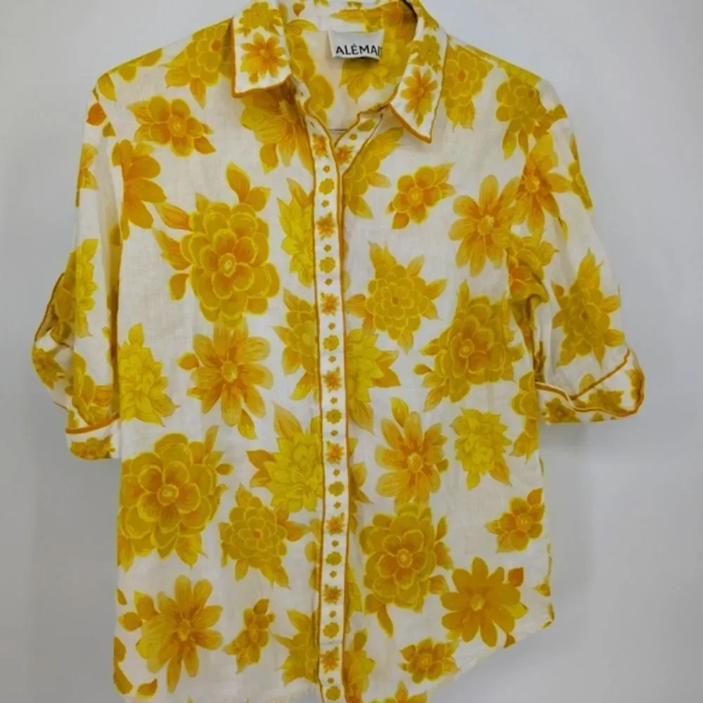 Floral Yellow Women's Shorts And Shirt